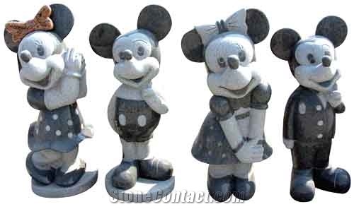 Stone Mickey Mouse Carving