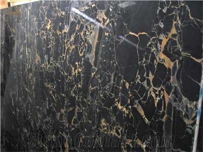 Nero Portoro Marble Slabs & Tiles, Italy Black Marble