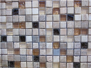 Natural Stone with Glass Mixed Mosaic