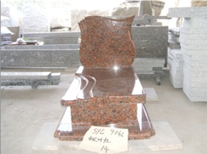 Tombstone with Red Granite