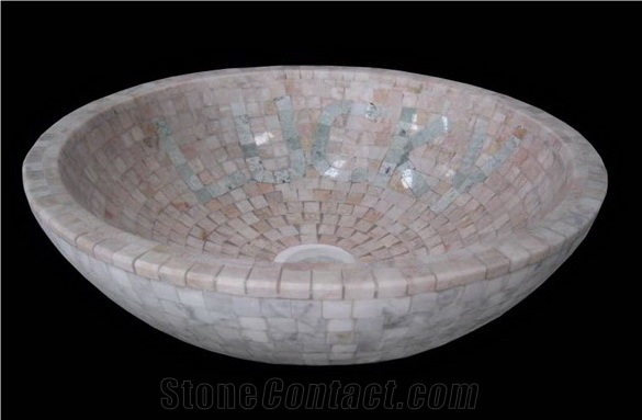 Beige Marble Mosaic Sink
