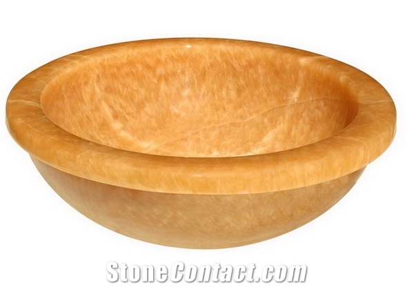 Honey Onyx Sink Bowl with Rim