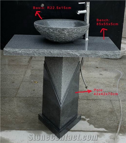 Padang Dark Pedestal Sink
