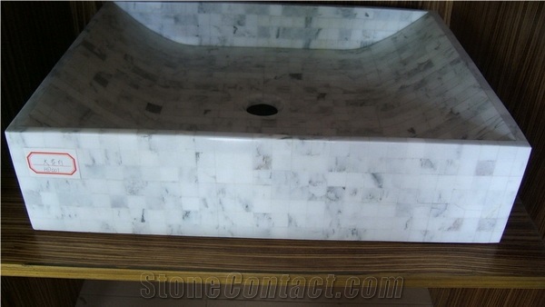 White Marble Mosaic Sink