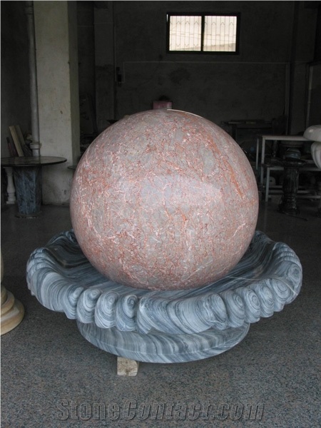 Red Marble Fountain Ball