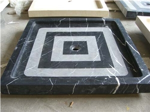 Negro Marquina Marble Shower Tray