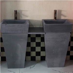 Black Basalt Pedestal Sink, Lava Stone China Sinks