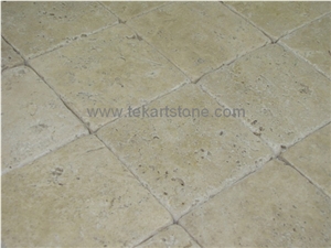 Ivory Travertine Tumbled Floor Tile