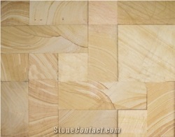 Teak Wood Sandstone Tile Pattern