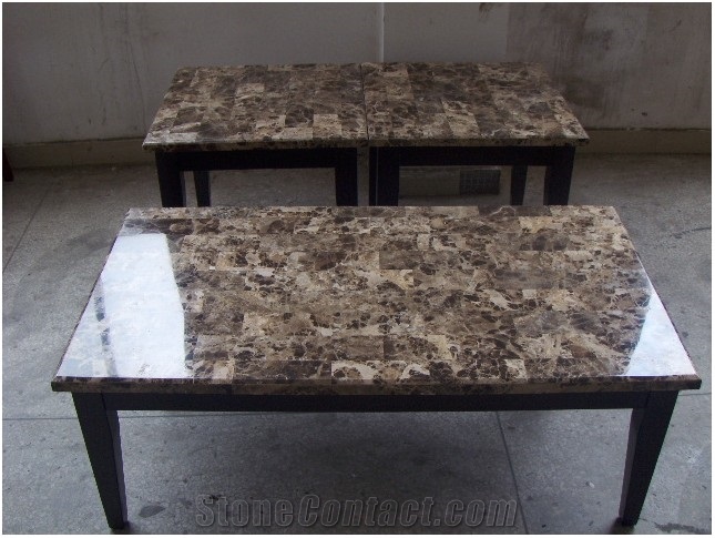 Coffee Brown Marble Table Tops