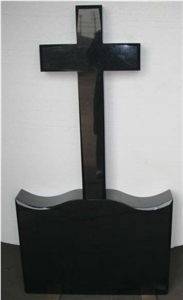 Black Granite Cross Headstone