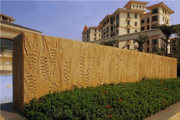 Sandstone Carved Wall Cladding Embossment