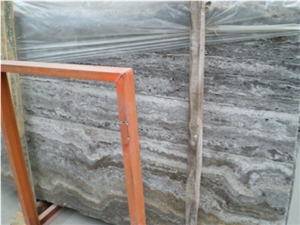 Persian Silver Travertine Slabs & Tiles, Iran Grey Travertine