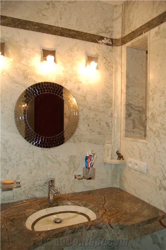 Forest Marble Vanity Top, Lady Onyx Wall Tile
