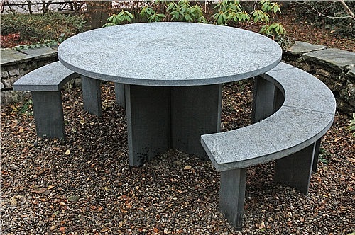 Grey Granite Bench&Table