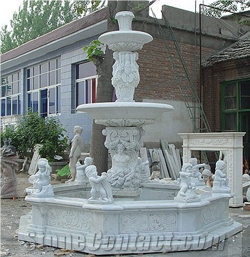 White Marble Water Fountain,Sculptured Fountain