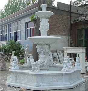 White Marble Water Fountain,Sculptured Fountain