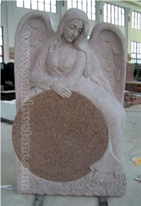 Huidong Red Pink Granite Angel Monuments