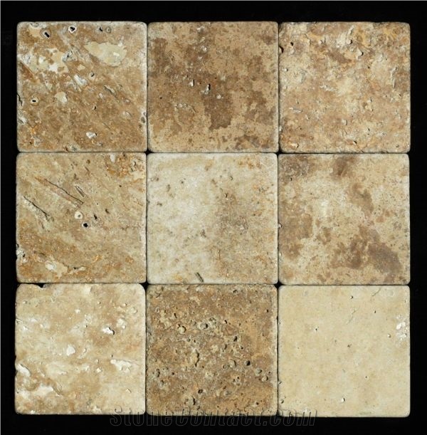 Tumbled Noce Travertine Mosaic