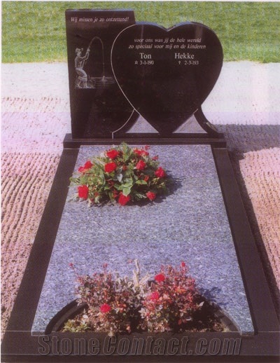 Absolute Black Granite Monuments,Heart Tombstone
