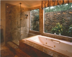 Bathroom Surfaces, Brown Marble Bath Design
