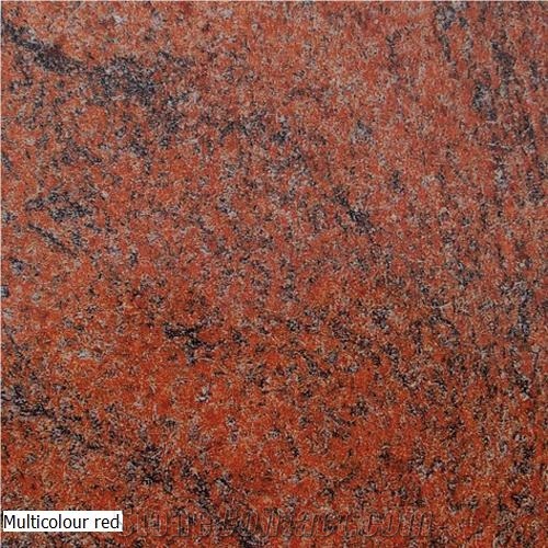 Multi Colour Red Granite Slabs & Tiles, Multicolor Red Granite Slabs & Tiles