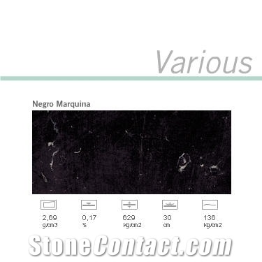 Negro Marquina Marble Slabs & Tiles, Spain Black Marble