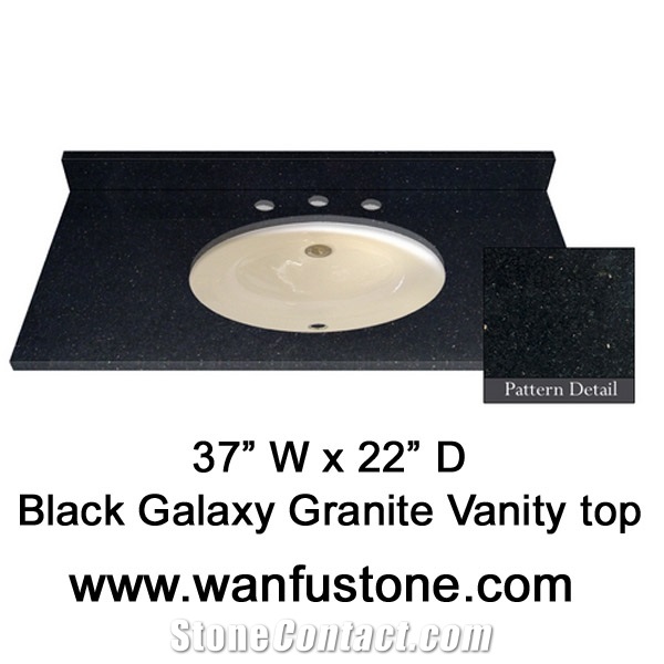 Black Galaxy Granite Vanity Top