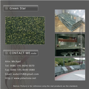 Green Star Granite Slabs & Tiles, China Green Granite