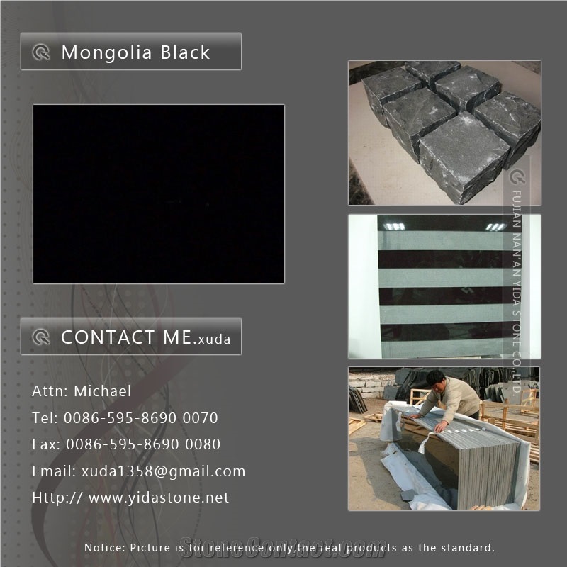 Mongolia Black Granite Slabs & Tiles