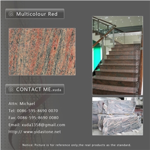 Multicolor Red Granite Stairs & Steps