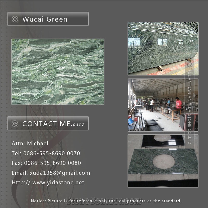 Wucai Green Granite Slabs & Tiles, China Green Granite