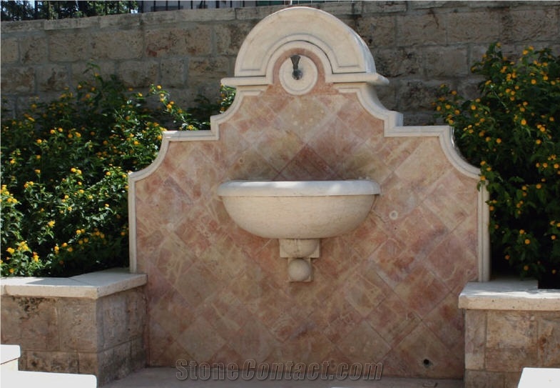 Ramon Yellow and Jerusalem Red Fountain, Limestone