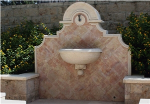 Ramon Yellow and Jerusalem Red Fountain, Limestone