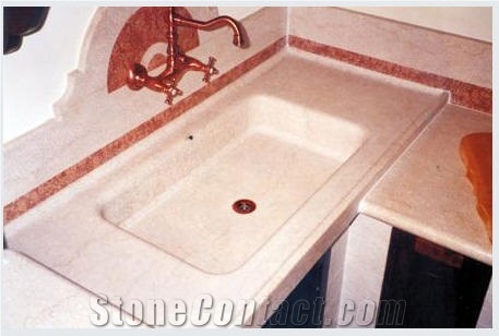 Botticino Classico Marble Sink