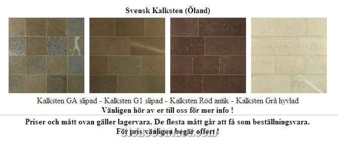 Oeland Gra, Oeland Red, Ol Limestone Slabs & Tiles