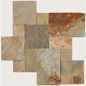 Earth Slate Pattern Slabs & Tiles, China Yellow Slate