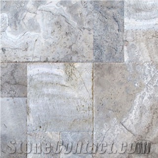 Silver Travertine Pattern, Turkey Grey Travertine Slabs & Tiles