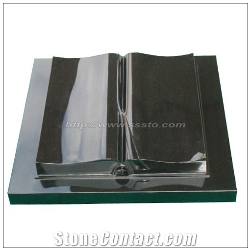 Book Style Granite Tombstone - Shanxi Black