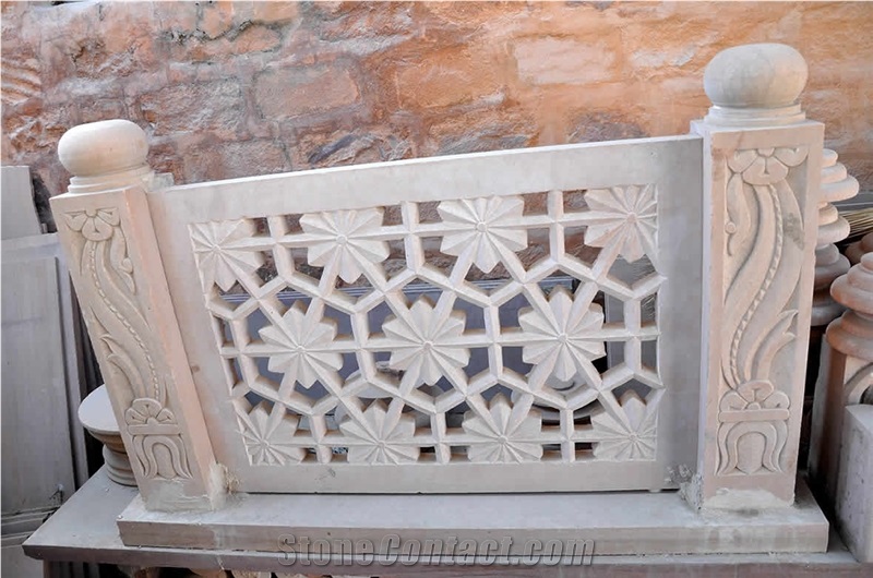 Dholpur White Sandstone Jali, Balustrade & Railing