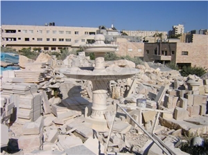 Hebron Beige Limestone Fountain