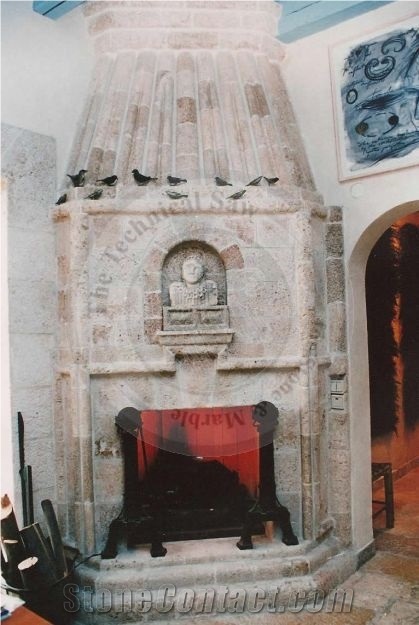 Jerusalem Bone Antique Fireplace