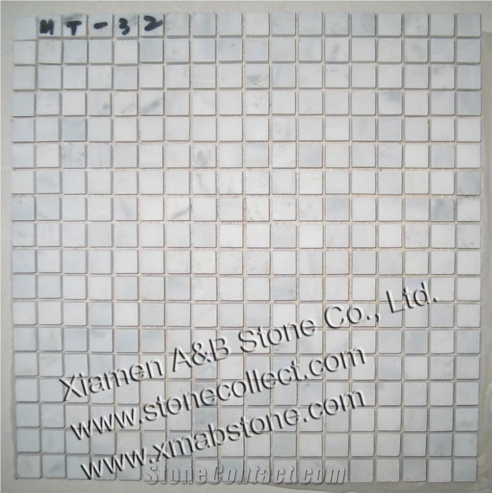 Snow White Marble Mosaic Tiles MT-32