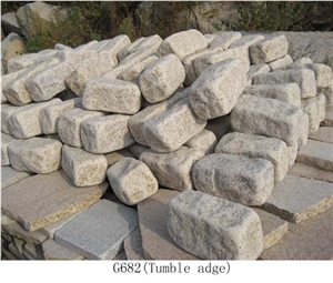 G682 Granite Tumbled Cobble Stone/ Cube Stone for Outside Pavers