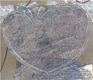 Himalaya Blue Granite Headstone,Heart Tombstone