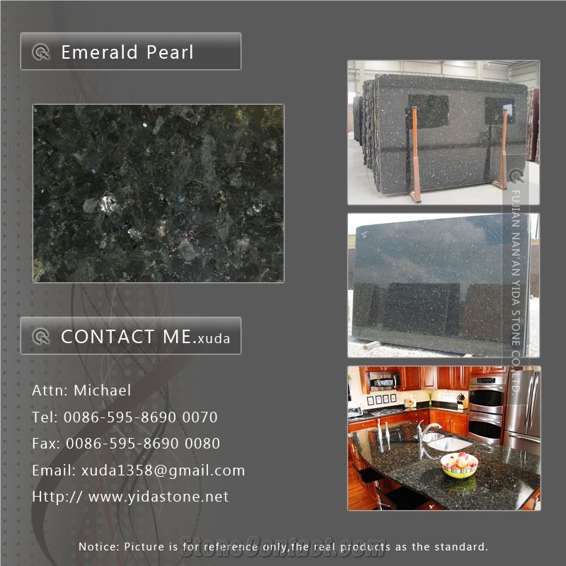 Emerald Pearl Granite Slab, Norway Green Granite