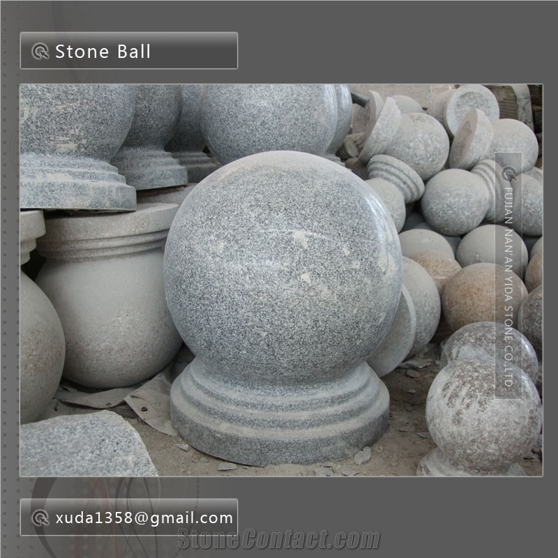 Grey Granite Ball Garden Stone