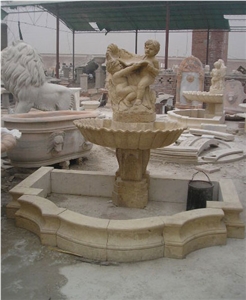 Beige Marble Sculptured Fountain