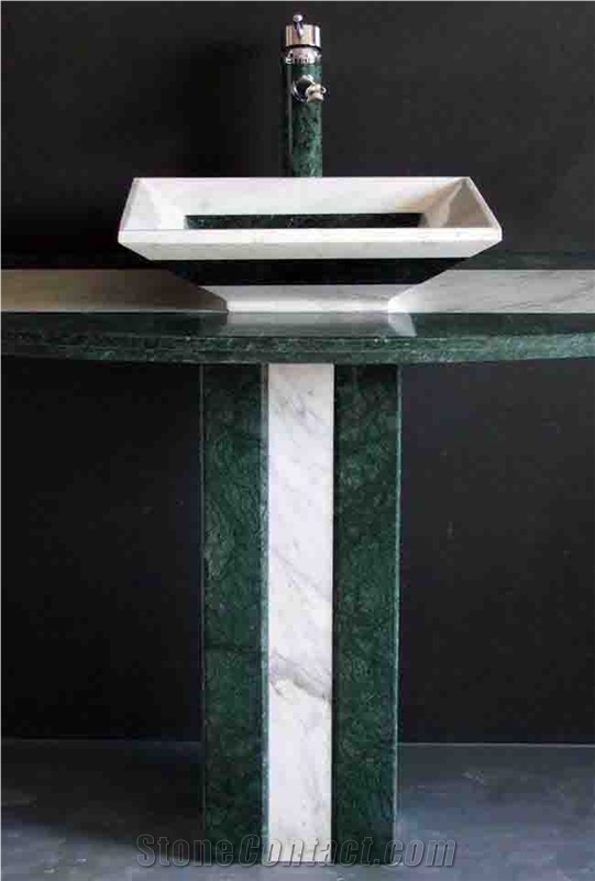 Green Marble Pedestal Sink