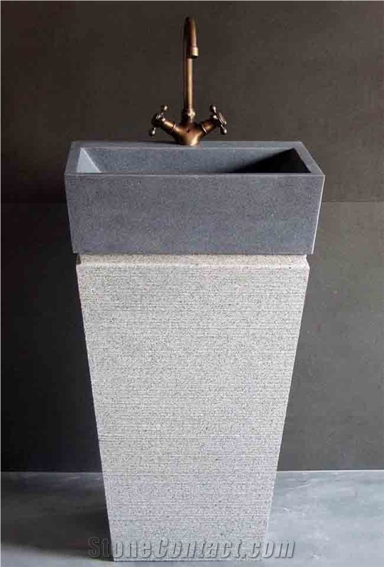 Lava Stone China Pedestal Sink